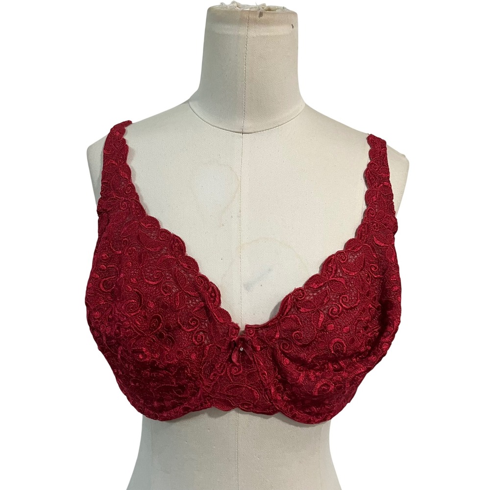 Bali Passion for Comfort Underwire Lace Bra Dark Pink Everyday 38D